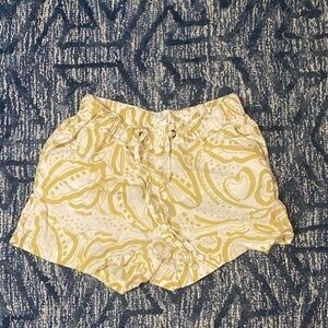 C&C California High Waist Yellow Patterned Shorts
